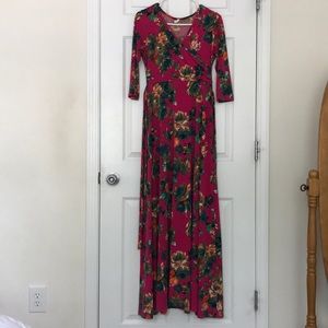 Pink blush fuchsia Maxi dress